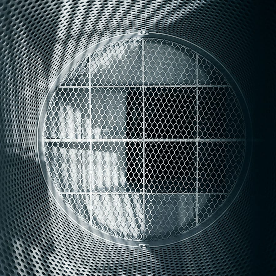 Perforated metal filter screen with mesh grille
